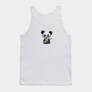 Baby Panda Playing Indian Flag Guitar Tank Top